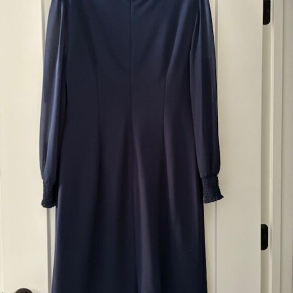 Navy Blue Tahari Cocktail Dress - Picture 2 of 5